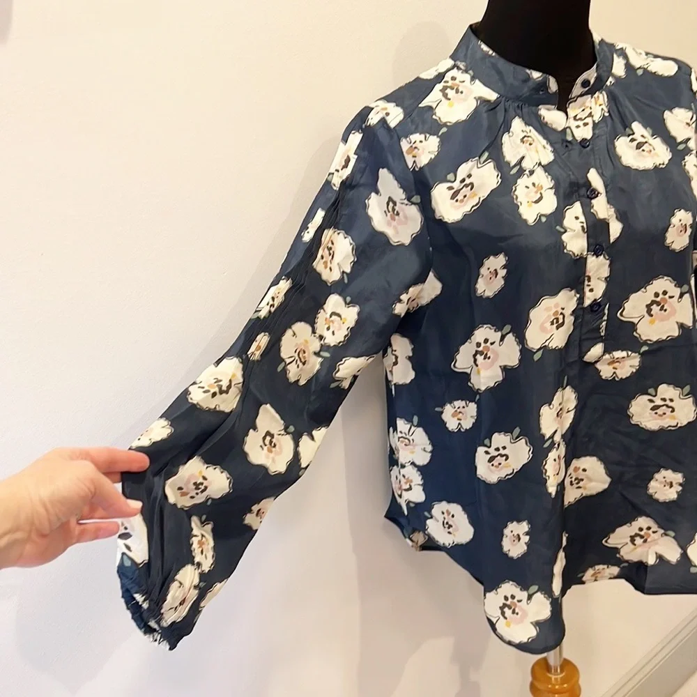 NWT Apiece Apart Floral Bravo Pintuck Blouse - Picture 7 of 13